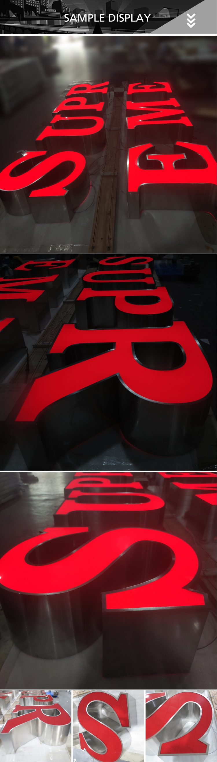 Custom Made Outdoor Advertising Electronic 3D Led Commercial Advertising Channel Letter Signs