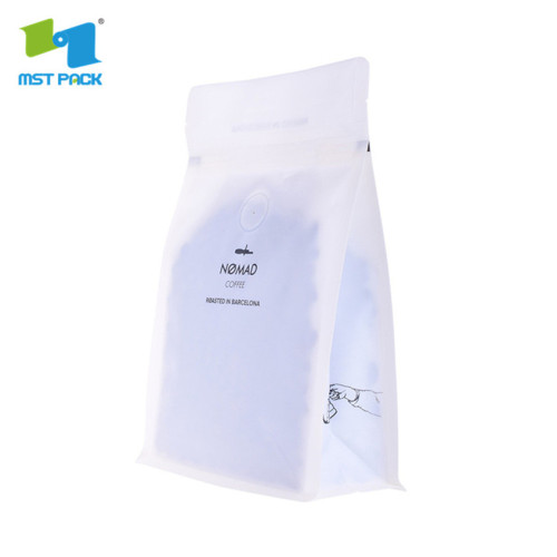 Custom square block bottom clear plastic bag