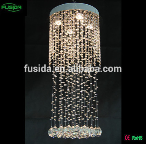 2016 Hotel Modern Large Round Indoor Long Drop Crystal Ceiling Light Dropping Long Crystal Ceiling Light