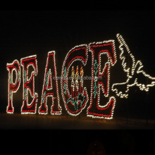 Commercial Holiday Outdoor Large Lighted Rope Light Christmas Signs Peace On Earth