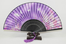 elegant purple bamboo fan,personalized foldable fan,classic wedding gift item