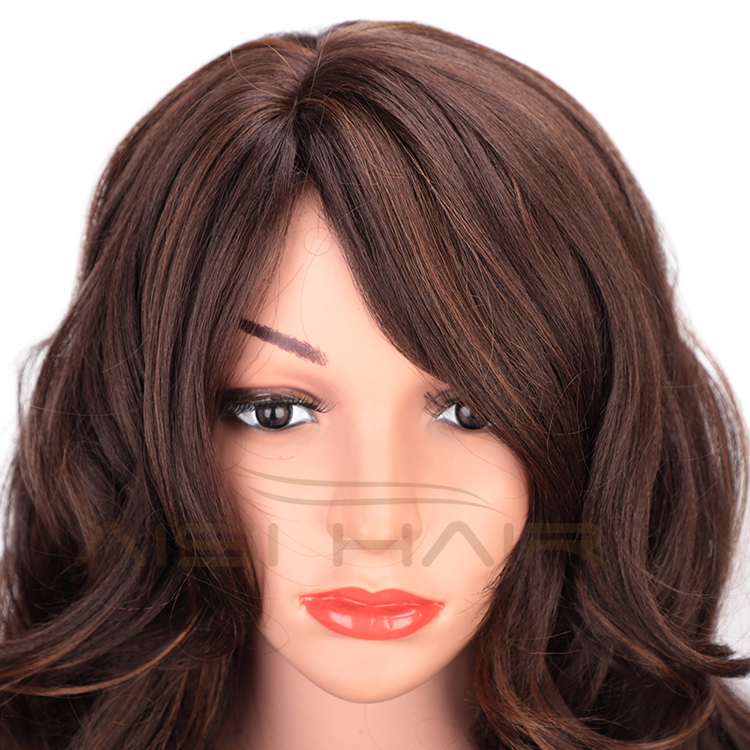 Aisi Hair Heat Resistant Hair Body Wave Wig Synthetic Mixed Brown Long Wig For Black White Women Party Fashion Cosplay Wigs