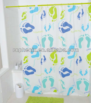 Printed EVA shower curtain and bath accessory