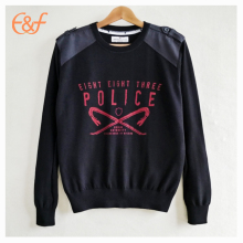 Mens Pullover All Black Mortar Printing Sweaters