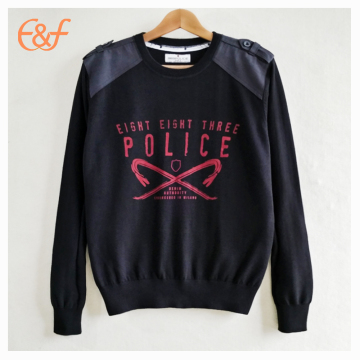 Mens Pullover All Black Mortar Printing Sweaters