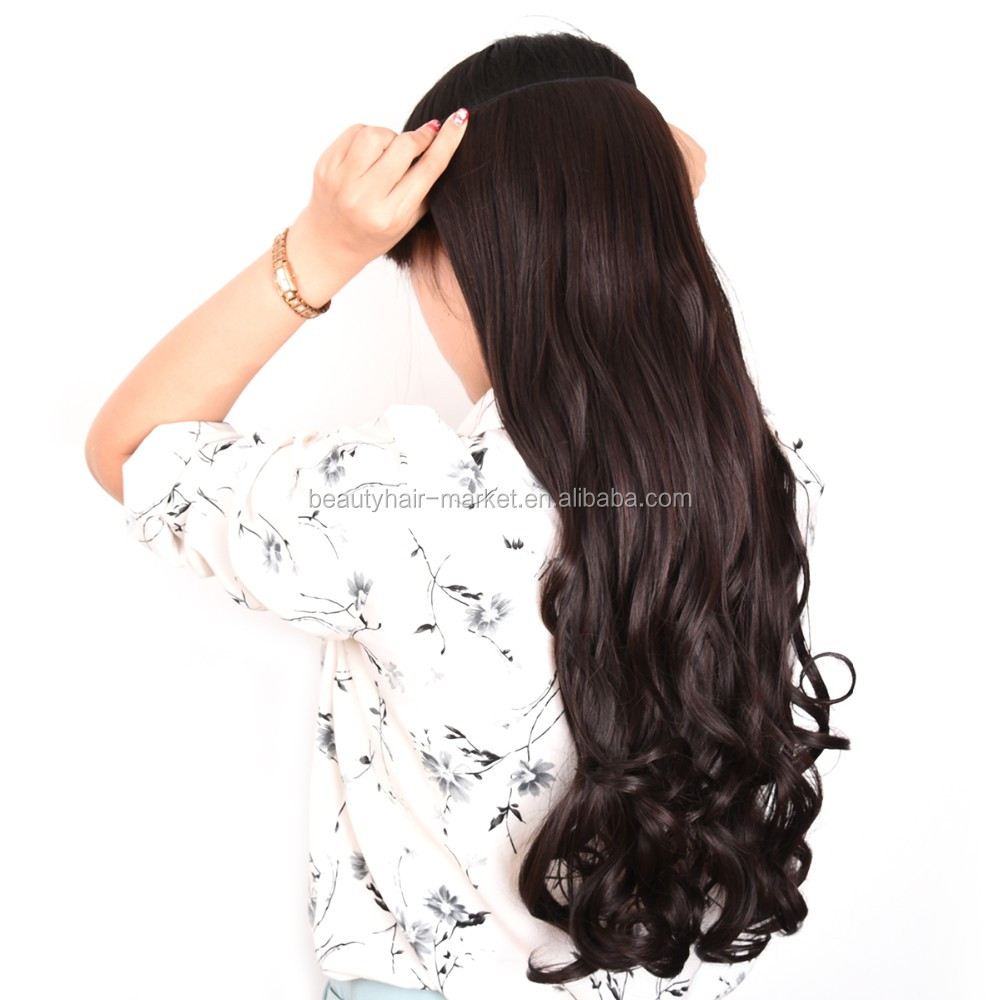 2016 new design no shed different synthetic hair weaves on clips mix color #2 #33