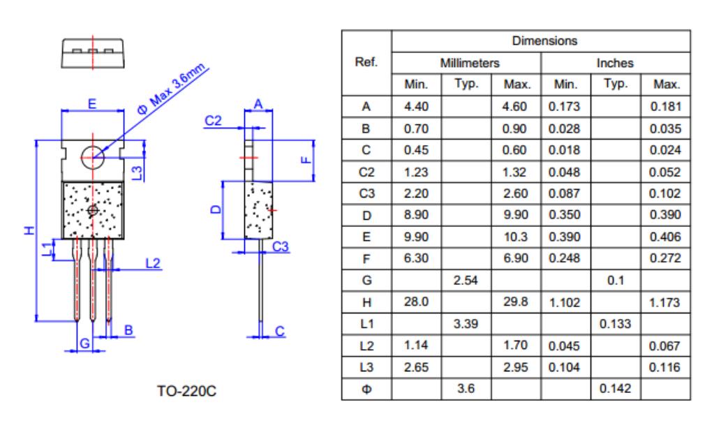 TO-220C Package Mechanical Data