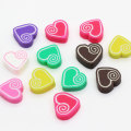 Colorful Polymer Caly Fruits Slices No Hole Heart Shaped Beads Diy Children Hair Accessories Earrings Decoration