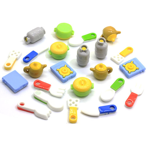 Multi Type Tableware Shaped 3D Cabochon Handmade Bead Charms 100pcs/bag Or Kitchen Table Ornaments Bead DIY Spacer