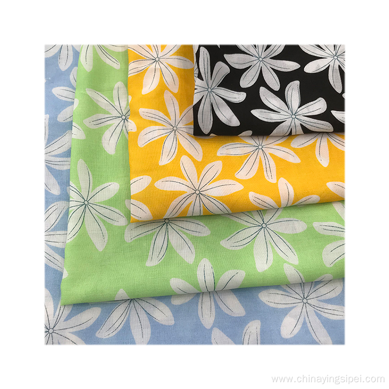 Latest Stock Lot Viscose Printed Simple Floral Poplin Rayon Fabric