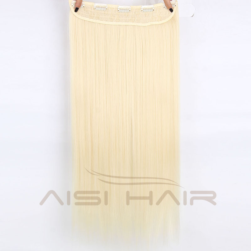 AiSi Hair 16 Color 24 Inch One Piece Long Straight Synthetic 5 Clips In Hair Extension