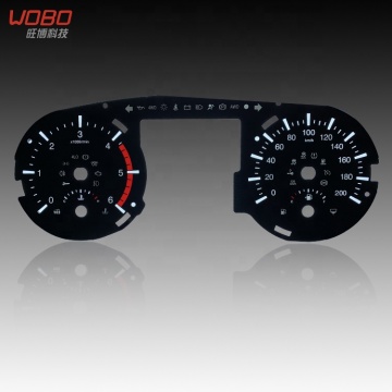 Customize 2D Auto Meter Dial Black Gauge Face Overlay Panel