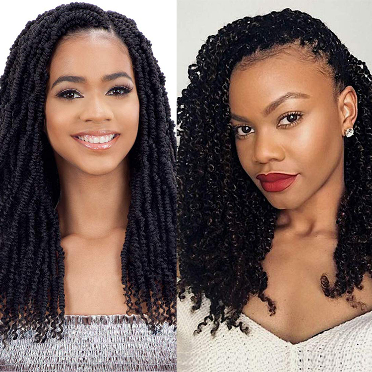Wholesale Bomb Twist Crochet Hair Extensions Bomb Passion Curly Twist Braid Hair Solid And Ombre Color Synthetic Fiber 12 Inch