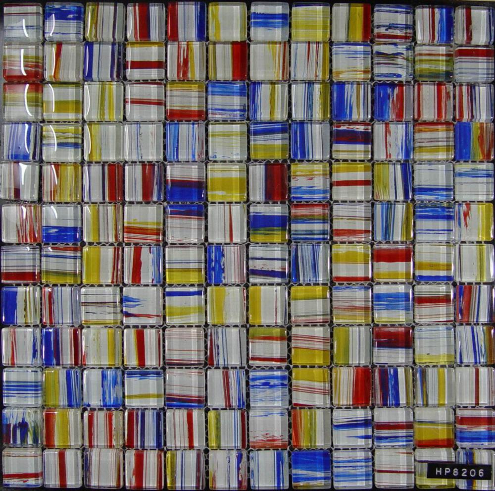 Fashion Stripe Painting Glass Mosaic