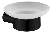 Glass Soap Dish Holder StainlessSteel Matt Black
