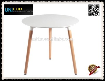 New 80*73 cm round black and white coffee table with beech legs