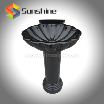 Shanxi Black Granite Pedestal Sink, Sea Shell Shaped Pedestal Sink, Free standing Sink