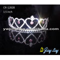 Medio corazón rhinestone corona cabello tiaras plata