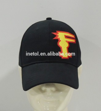 2015 new fashion black stretched fitted embroidered baseball cap