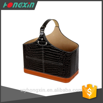 PU leather empty gift basket,