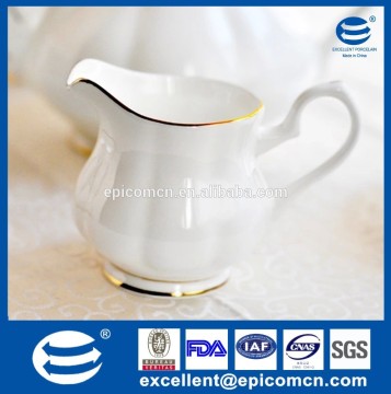 high quality tea set accessory milk pot, white milk pot fine porcelain