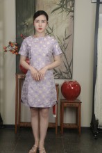 Graceful Lotus New Chinese Cheongsam Dress
