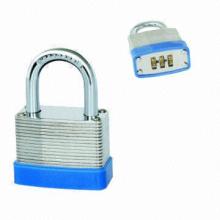 Steel Laminated Combination Padlock with Hardened Steel Shackle