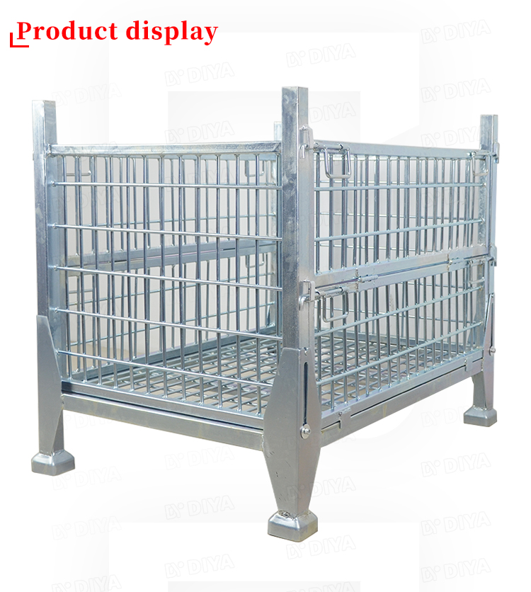 Diya Warehouse Galvanized Butterfly Folding Customized storage cage For Stock