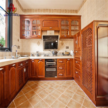 Customized Solid Wood Kitchen Cabinets with Precut Granite Countertops