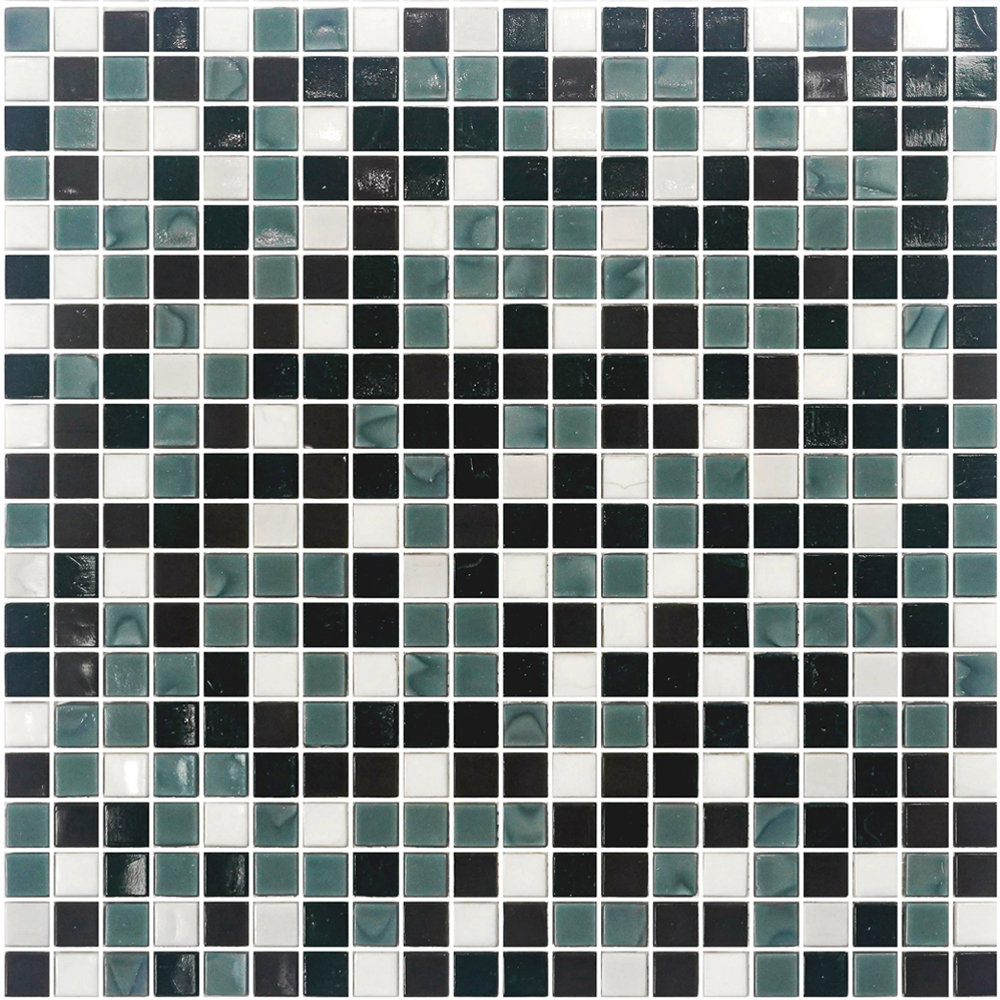 Mixed Black Mosaic Tile Backsplash Square Sheet Glass