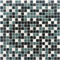 Piastrelle a mosaico nere miste Backsplash in lastra quadrata in vetro