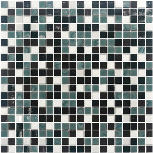 Piastrelle a mosaico nere miste Backsplash in lastra quadrata in vetro