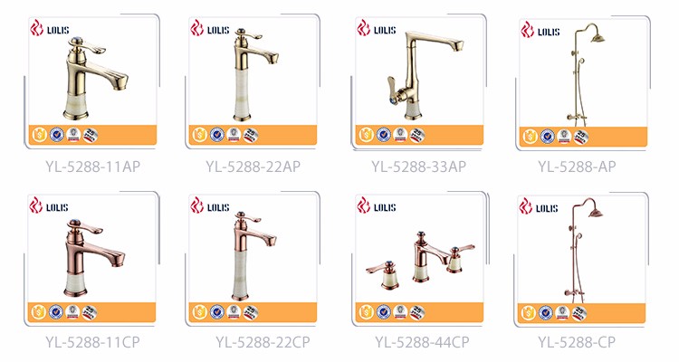 YL-5288-22CP Ormate marble stone faucets rose gold plated bathroom faucet