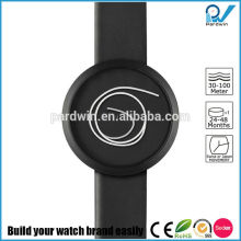 black steel sand brushed case watch without hands