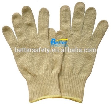 10 Guange Knitted Yellow Aramid Fibre Glove, Aramid Fibre Cut Resistant Gloves