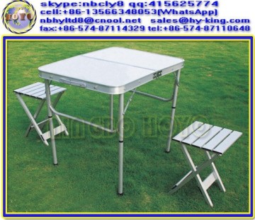 Camp tables folding , cheap folding aluminium table set , aluminum folding camping table with stools