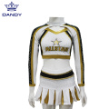 Uniformes de cheerleading All Star personnalisés en or