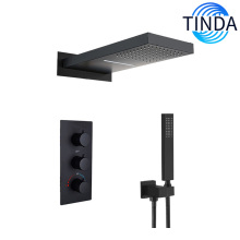 Black Thermostatic Dual-Function Shower System