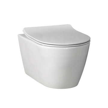 UKCA Certified Europe Ceramic Bathroom Wall Hung Toilet with Water Saving P Trap Upflush