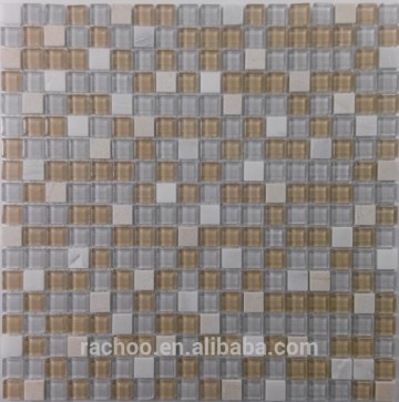 4mm marble mix glass mosaic tile