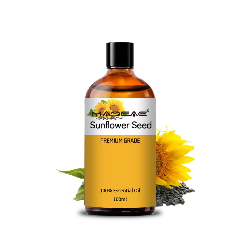 Huile de support de graines de tournesol avec propriétés de soins de la peau