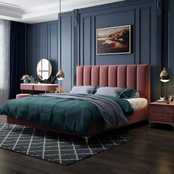 luxury queen size fabric bed