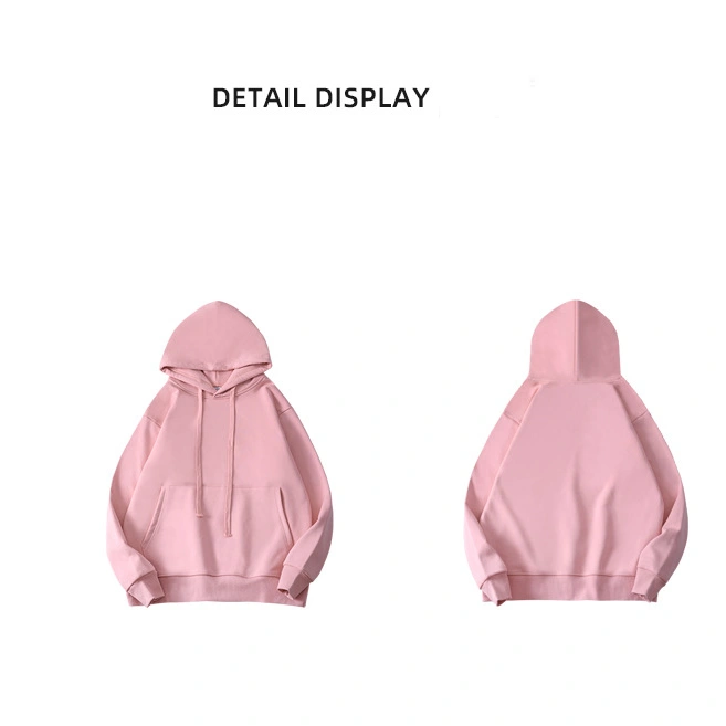 Fashion Sports and Leisure Solid Color Drop Shoulder Couple Hoodie