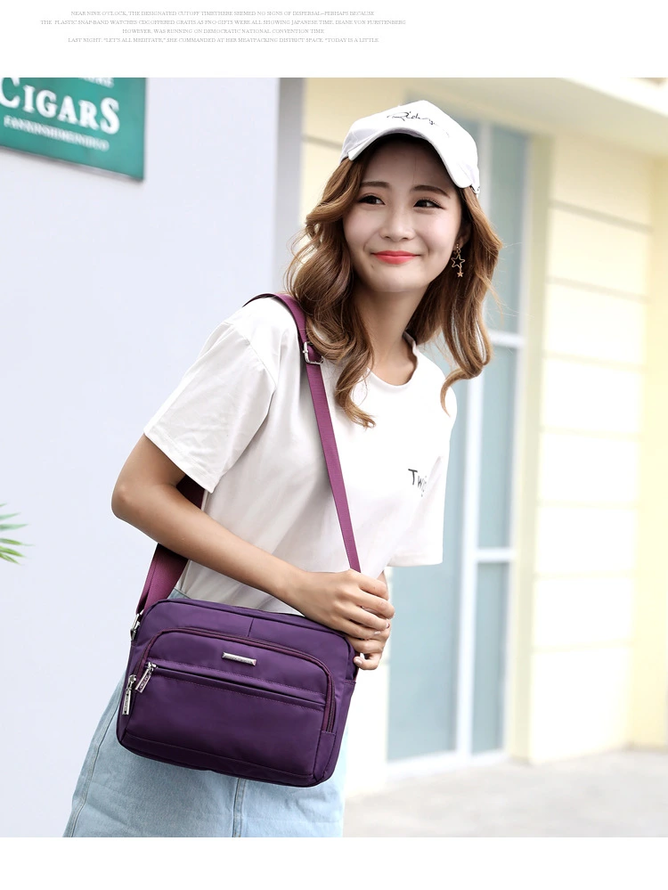 Simple Fashion Shoulder Bag Waterproof Nylon Diagonal Tide Bag Travel Men's Bag Small Satchel Messenger Square Bag