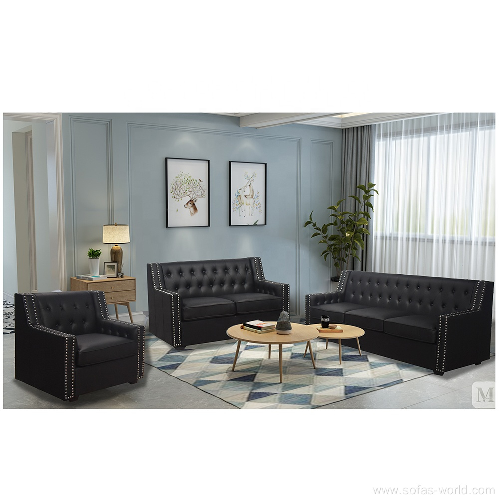 Fashion Leather Sectional Sofas 3+2+1 Living Room Sofas