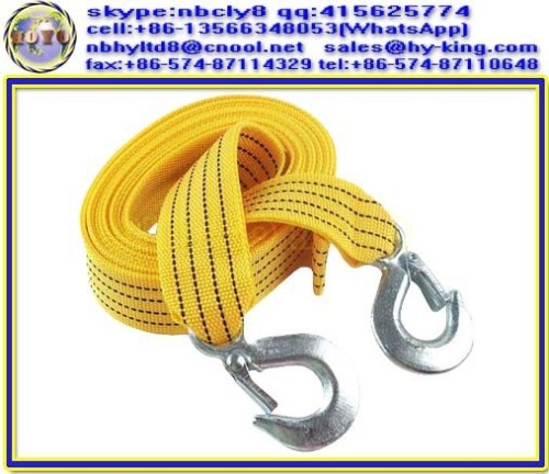 Yellow pp belt towing rope , custom tow strap , auto emergency tow rope strap