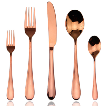 Wedding gold cutlery set, rose gold flatware, rose gold cutlery