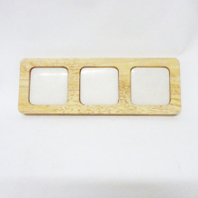 White Square Marble + Wood Cheese Board