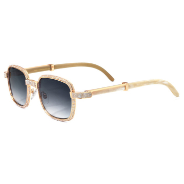 White Diamond Buffalo Horn Sunglasses