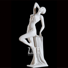 Classic Elegant Hand Carved white marble lady nude sculpture